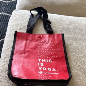 lululemon athletica Red This Is Yoga Tote with Black Handles